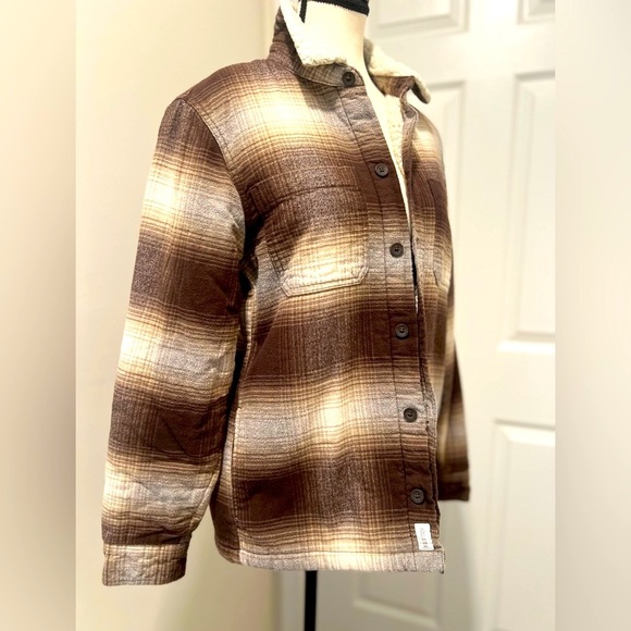 Hollister Brown and Cream Plaid Shirt Jacket - Picture 5 of 14